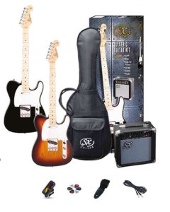 Sx Kit Electric Guitar Black Tele