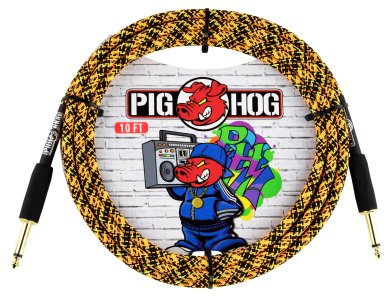 Pig Hog Orange Graffiti Instrument Cable 3 Mt.