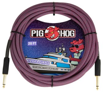 Pig Hog Riviera Purple Stripes Instrument Cable 3 Mt.