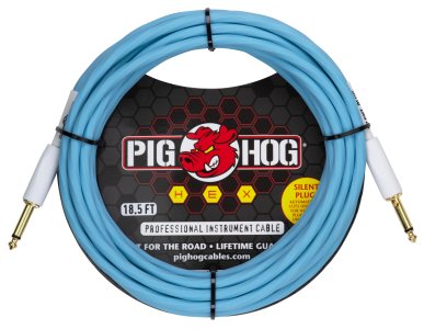 Pig Hog Hex Silent Cable 10Ft 3m Daphne Blue
