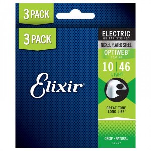 Elixir 3x pack 16572 electr nickel plated steel optiweb