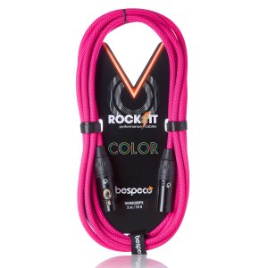 Bespeco Cavo Microfonico XLR M a XLR F Rockit Mt 6 Guaina Rosa Brillante