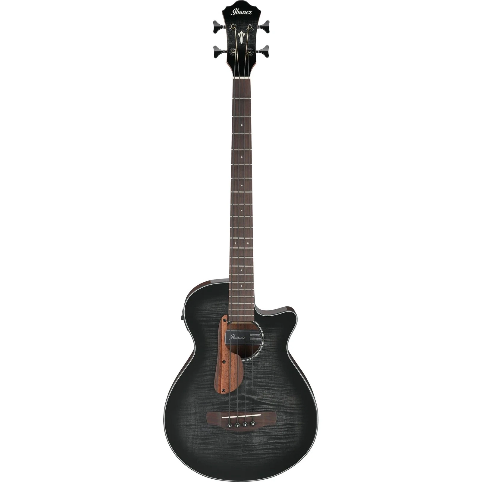 Ibanez Basso Acustico Elettrificato Transparent Black High Gloss
