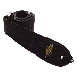 Rotosound STR1 Tracolla in Tela Black Terinali in Pelle