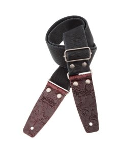 Magrabo Tracolla Stripe SC Entry Nero 5 cm Terminali Flores Bordeaux Fibbia Arge