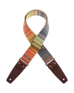 Magrabo Tracolla Stripe SC Rainbow 5cm terminali nero fibia argento