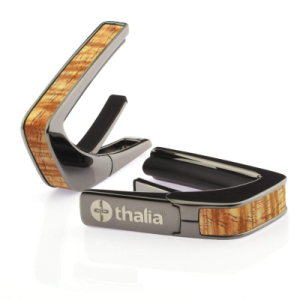 Thalia Capotasto Black Chrome Inserto AAA Hawaiian Koa