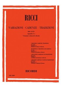 Ricordi Ricci Variazioni Cadenze Tradizioni per Canto App. 2