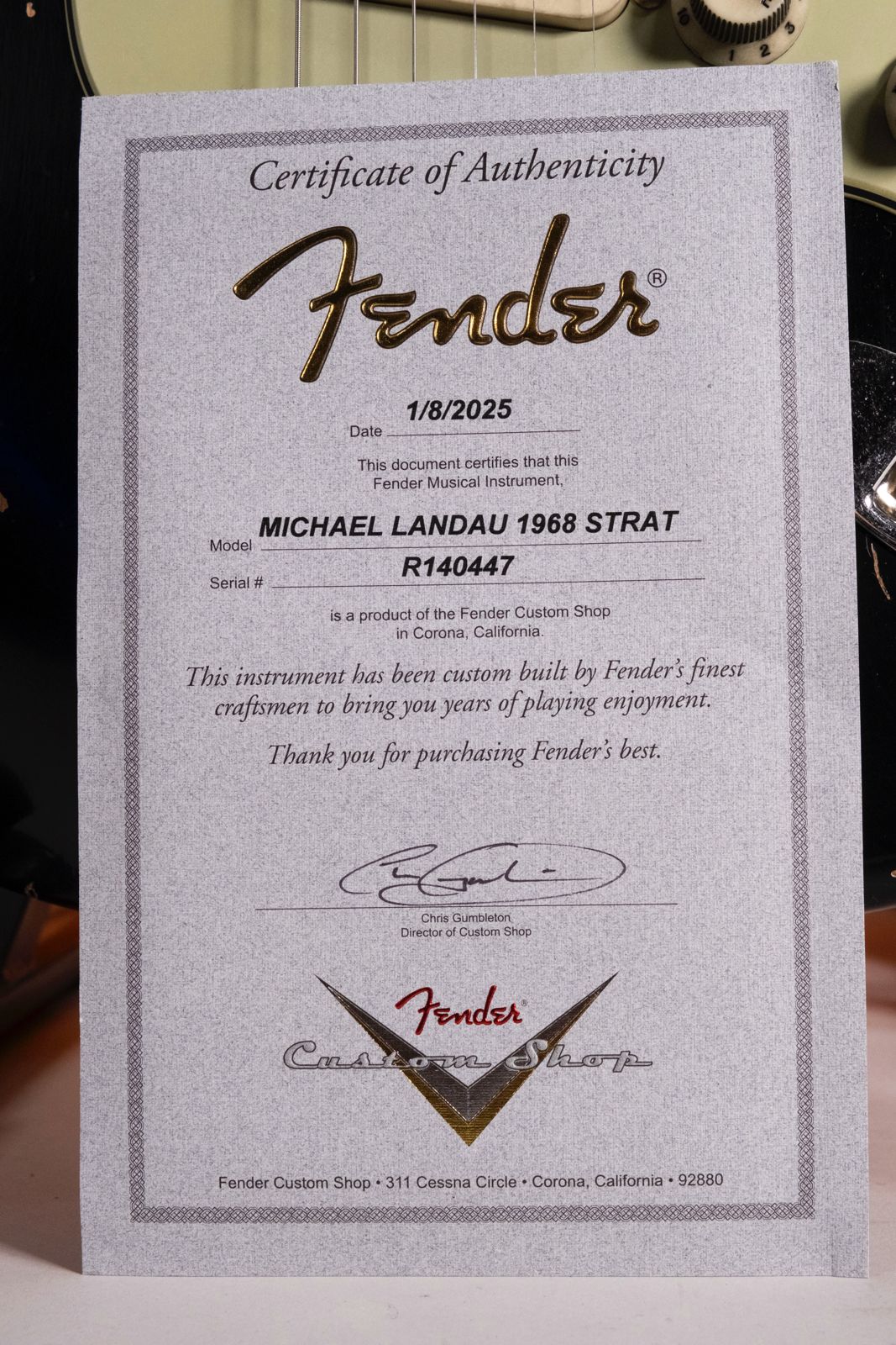 Fender Custom Shop Michael Landau Signature 1968 Stratocaster Rw Black